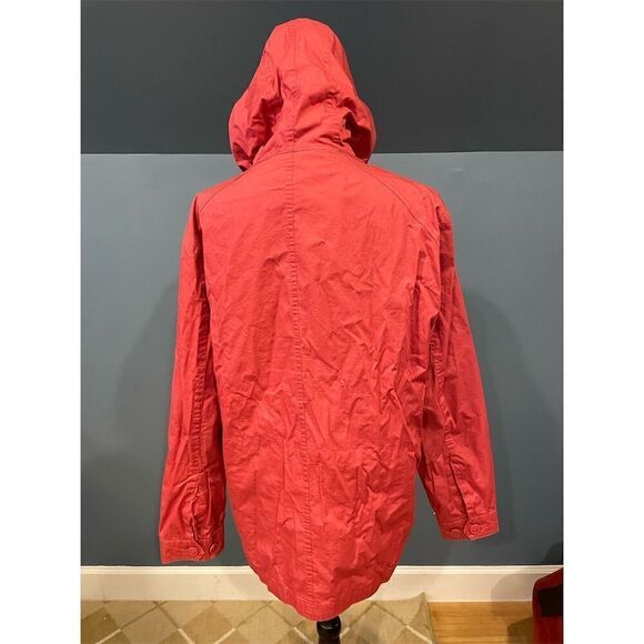 Dockers Men's Red Hooded Windbreaker Jacket Size L Casual Zip-Up - Picture 10 of 15